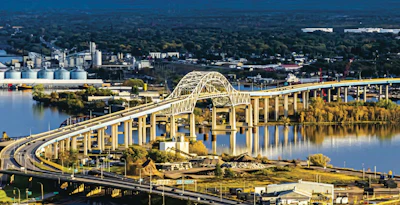 The current Blatnik Bridge connecting Minnesota and Wisconsin.