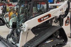 Bobcat's new T86-2 Pro compact track loader, seen here at ConExpo, gets a boost to 115 horsepower, higher lift height to 12 feet and a load of advanced technology.