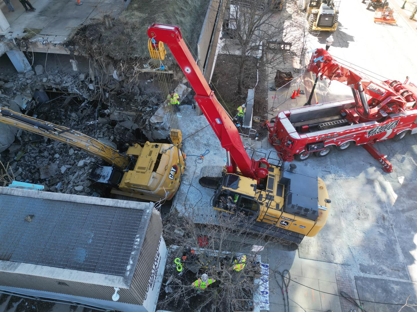 Rescue of Fallen Excavator Brings Out 