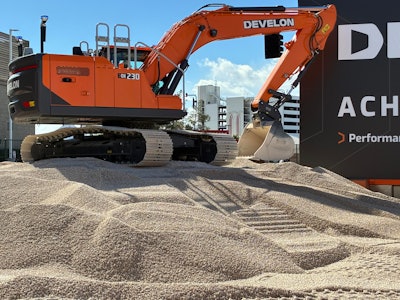 Develon's DX230LC-9 on display at ConExpo 2026