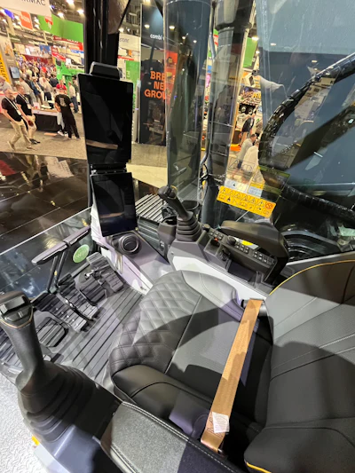 The cab of the Hyundai HX400 crawler excavator