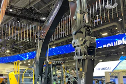 The Hyundai HX400 crawler excavator, seen here, was the largest among the five debuted at ConExpo 2026.
