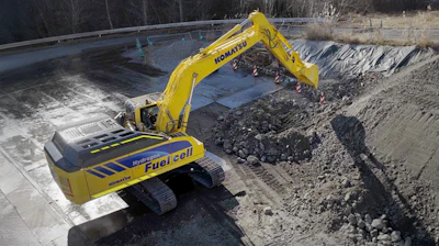 Komatsu's midsize concept hydrogen fuel cell excavator