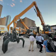 The all-new electric Liebherr LH 60 M Industry E material handler debuted at ConExpo 2026 in Las Vegas.