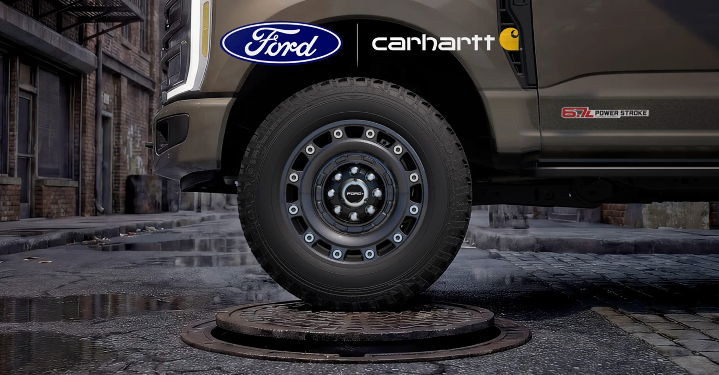 A computer-generated photo teasing this year's unveiling of a 2027 Ford Super Duty Carhartt edition.