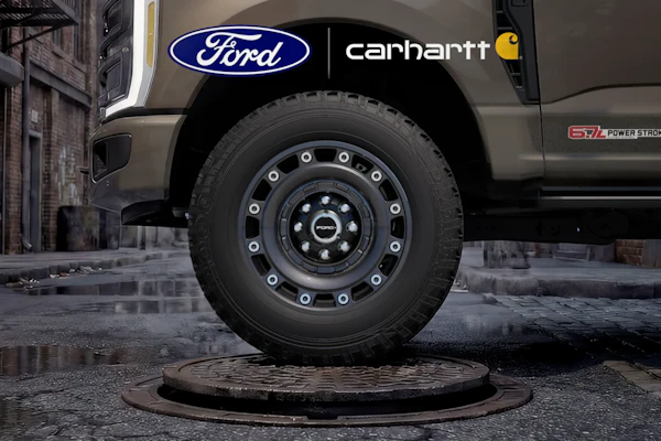 A computer-generated photo teasing this year's unveiling of a 2027 Ford Super Duty Carhartt edition.