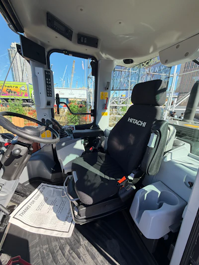 Inside the cab of the ZW120-7