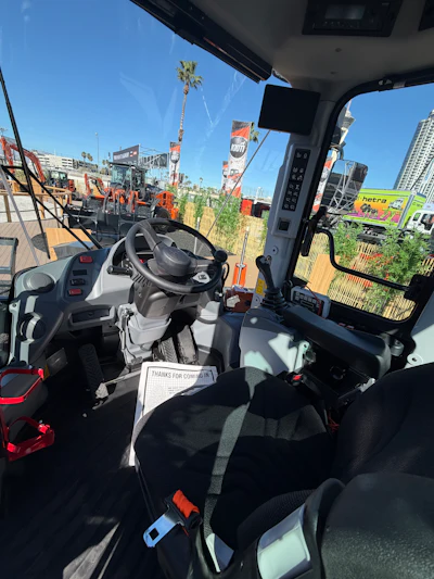 Inside the cab of the ZW120-7