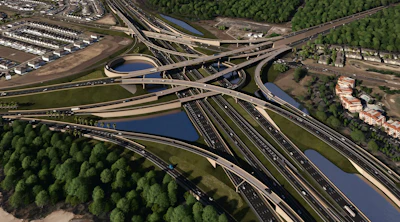 A rendering of the future, reconstructed I-4/SR 429 interchange.