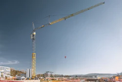 Liebherr's 91 K crane, seen here, offers a max hook height of 132.5 feet.