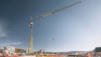 Liebherr's 91 K crane, seen here, offers a max hook height of 132.5 feet.