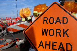 Road Work Ahead Sign