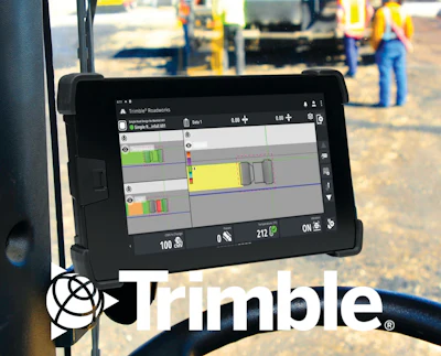 Trimble Roadworks in-cab monitor for asphalt compactor
