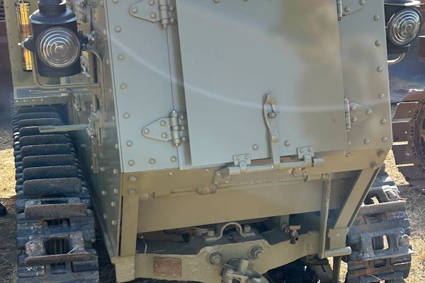 This 1918 Holt Artillery Tractor 5-ton Model 1917 was all rusted out and its armor missing before Howard Bowers rescued it. He learned it had been built by the Maxwell Motor Company to help meet demand for World War I.