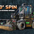 Diamond Mowers DM360X rotating mower with 360-degree spin capability in forest setting