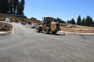 The worksite where Lucas Gray was crushed to death by a wheel loader.