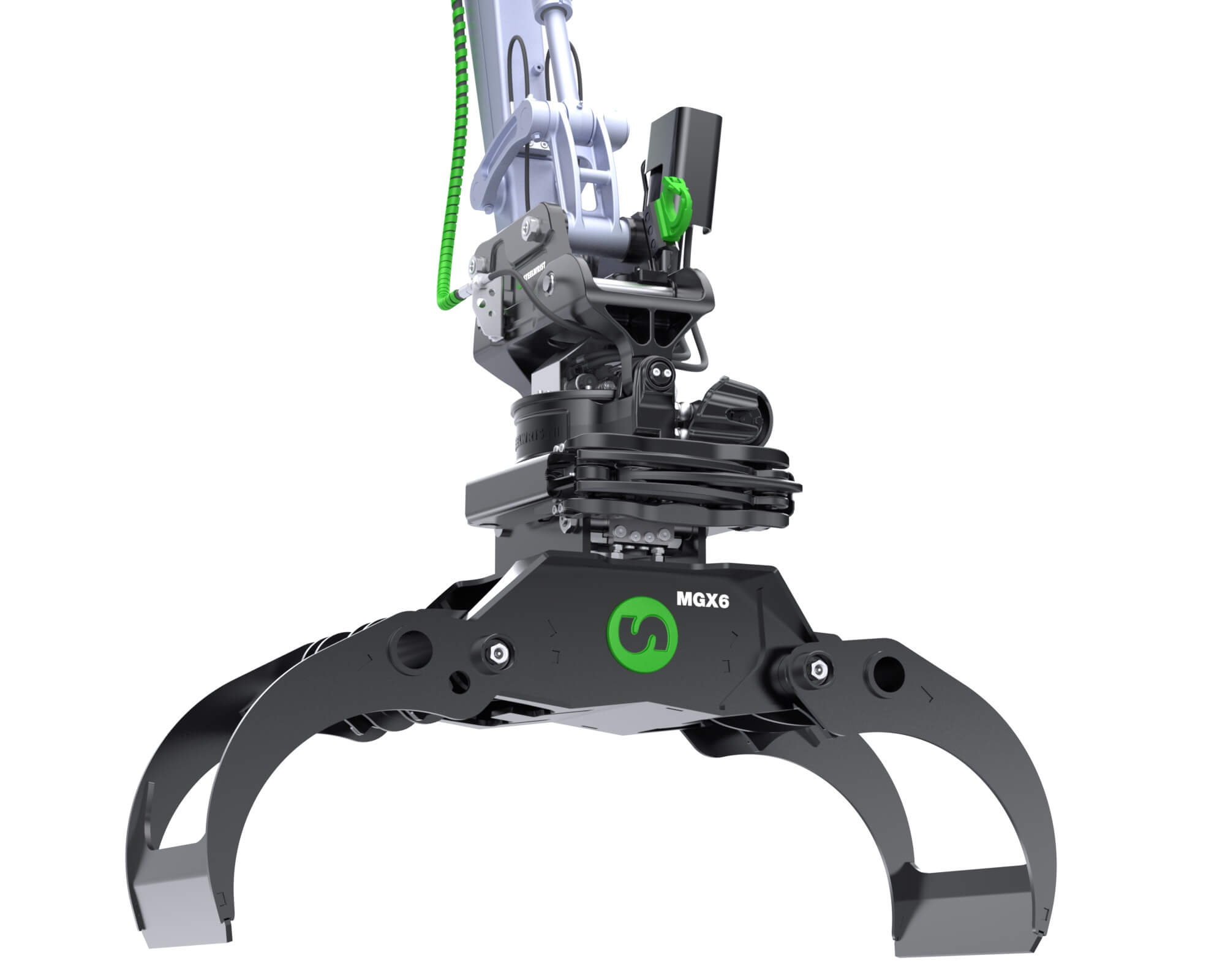 The new Steelwrist SQ40 automatic coupler with a Steelwrist X07 tiltrotator