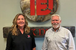 Sue Frank, president of TEI Rock Drills, and Mike Flannery, CEO of Entegra Attachments.