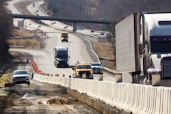 Work underway on a separate project under the I-81 Corridor Improvement Program.