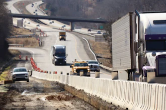 Work underway on a separate project under the I-81 Corridor Improvement Program.