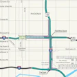 A map of a congested section of Interstate 10 in Phoenix, Arizona, slated for study.