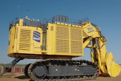 The nearly 2-million-pound PC9000 gets the largest bucket capacity, longest reach and highest digging power in the Komatsu PC excavator lineup.
