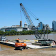The Manitowoc 2250 lattice boom crawler crane that will begin working on the Brent Spence companion bridge.