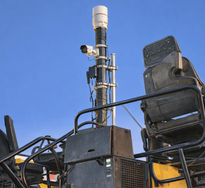 A RoadDefender camera on construction equipment.