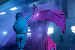 Sherwin-Williams' new dust-on-dust powder coating system OneCure allows primer and topcoat to cure together in a single bake.