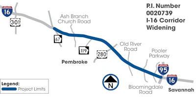 A map of the 17.77-mile corridor the joint venture will deliver.