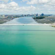 The finished Gordie Howe Bridge connecting Michigan and Ontario.