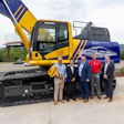 Pictured left to right are: David Griffin Jr., President, D. H. Griffin Wrecking Co.; Hiroyuki Ogawa, Chairman of the Board, Komatsu Ltd.; Rod Bull, CEO, Komatsu North America (KNA); Steve Olson, GM, Komatsu Chattanooga Manufacturing Operation; and Walt Nichols, Vice President, KNA Manufacturing and Parts Distribution.