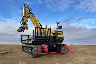 The MT500 material transporter is made specifically for moving W-beam piles on solar farm jobsites.