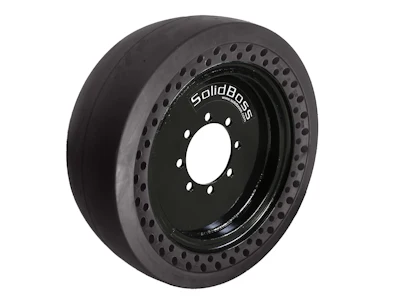 The new OTR SolidBoss 31x10-20 (10-16.5) tire for skid steers has a load capacity of 4,850 pounds at 15 mph.