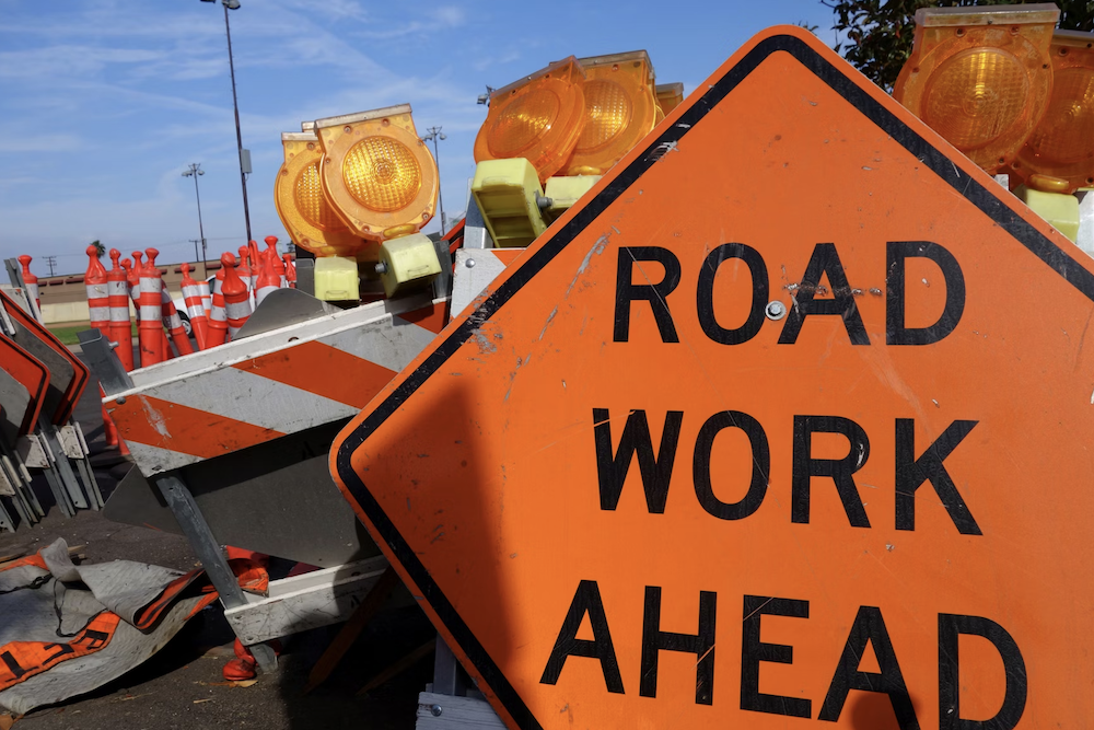 Road Work Ahead Sign