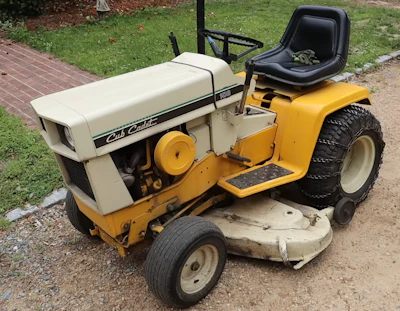Frank bought his first Cub Cadet in 1979, a used 1972 model he still uses every week to cut the grass.