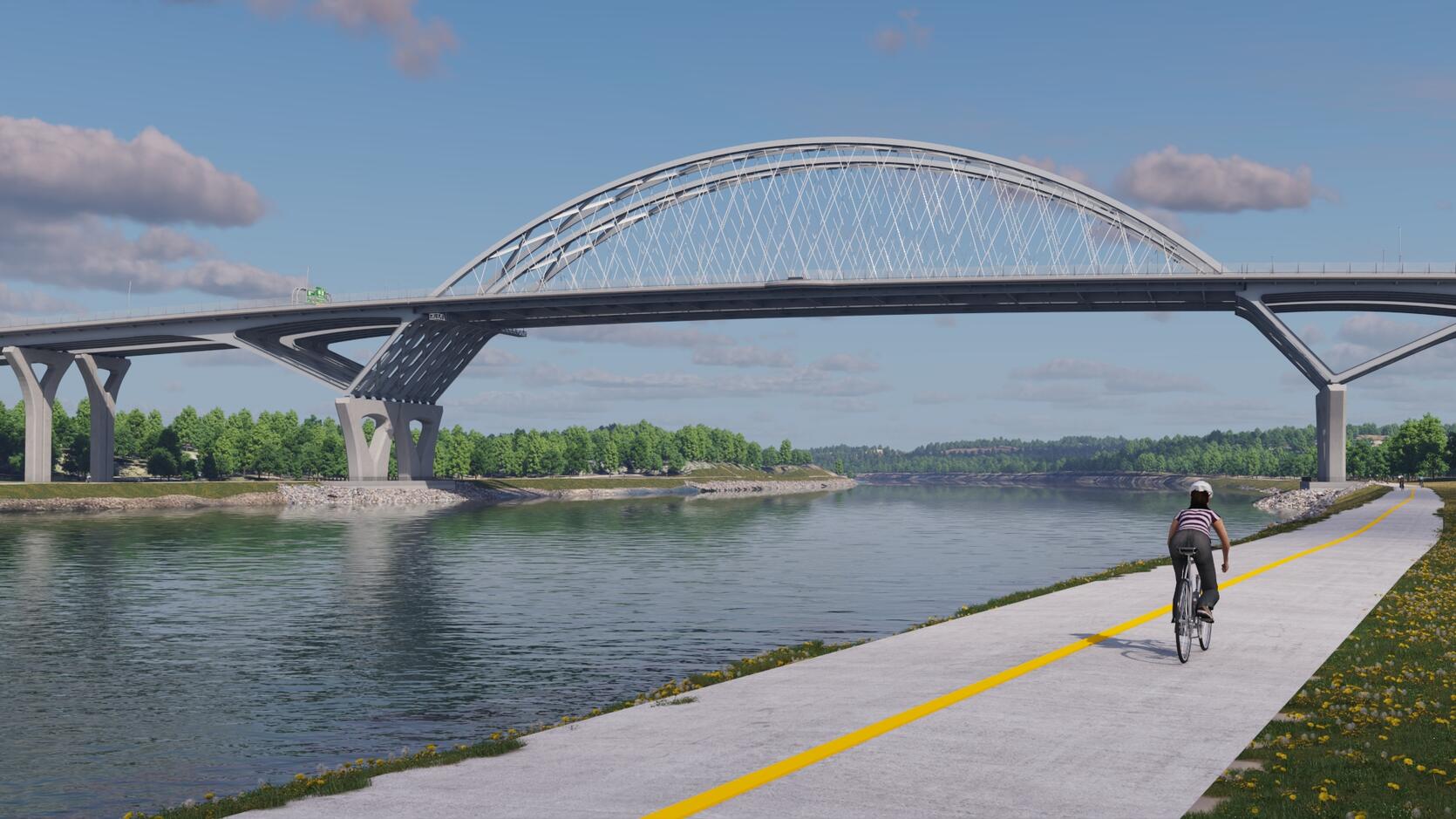A rendering of the future Massachusetts Sagamore Bridge.
