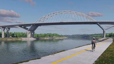 A rendering of the future Massachusetts Sagamore Bridge.