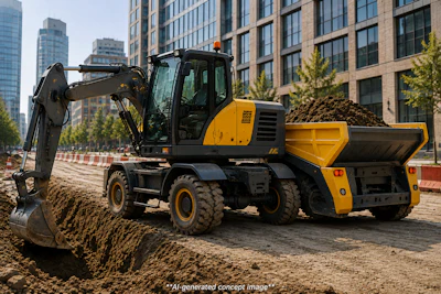 Excavator With Follower