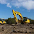 Representative image of a Komatsu hydraulic excavator and dozer. Equipment shown is for illustrative purposes only and does not depict machines that have been retrofitted.