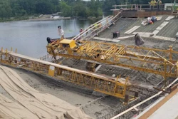 The recently collapsed Llewellyn Estes Bridge in Old Town, Maine.