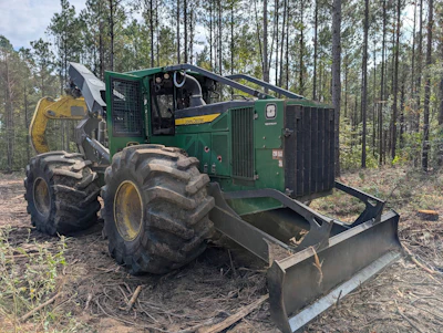 Titan's new ForestEdge tires on a John Deere 648L-II skidder