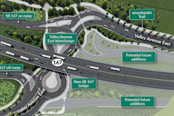 A rendering of the future expressway interchange at Valley Avenue East in Fife, Washington.
