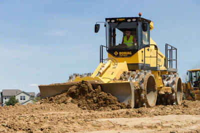 Designed for large earthworks projects and mining landfills, BOMAG's BC 473 EB-5 soil compactor gets a boost in horsepower and fuel efficiency and improves operator comfort.