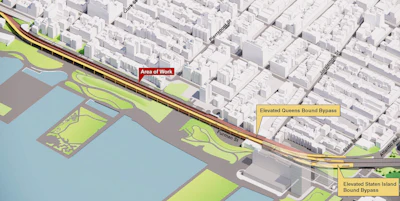 An overview of the BQE Central corridor up for rehabilitation.