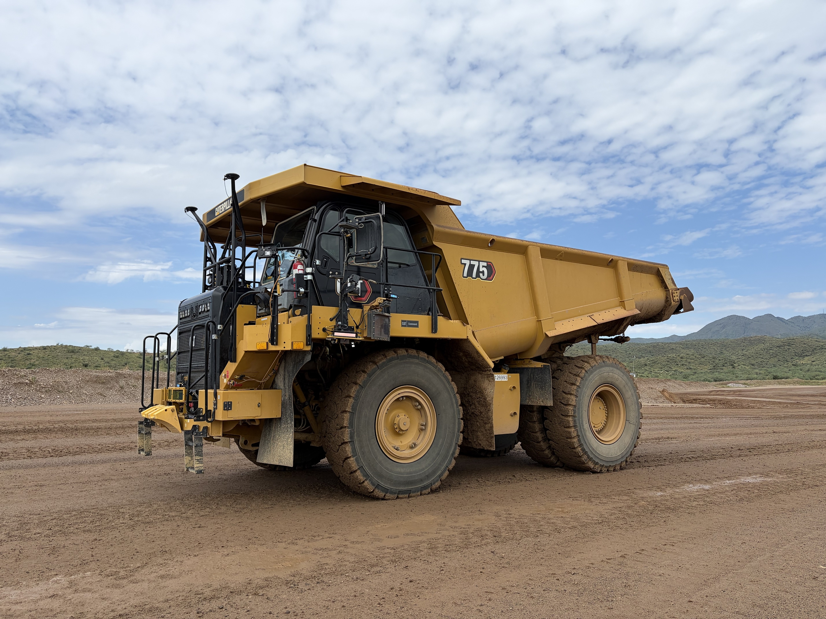 Autonomous Cat 775 rigid-frame dump truck