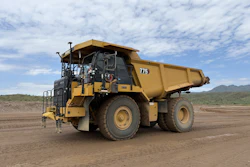 Autonomous Cat 775 rigid-frame dump truck