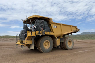 Autonomous Cat 775 rigid-frame dump truck