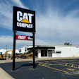 CAT Compact and Foley Equipment Rentals storefront with yellow construction equipment in parking lot