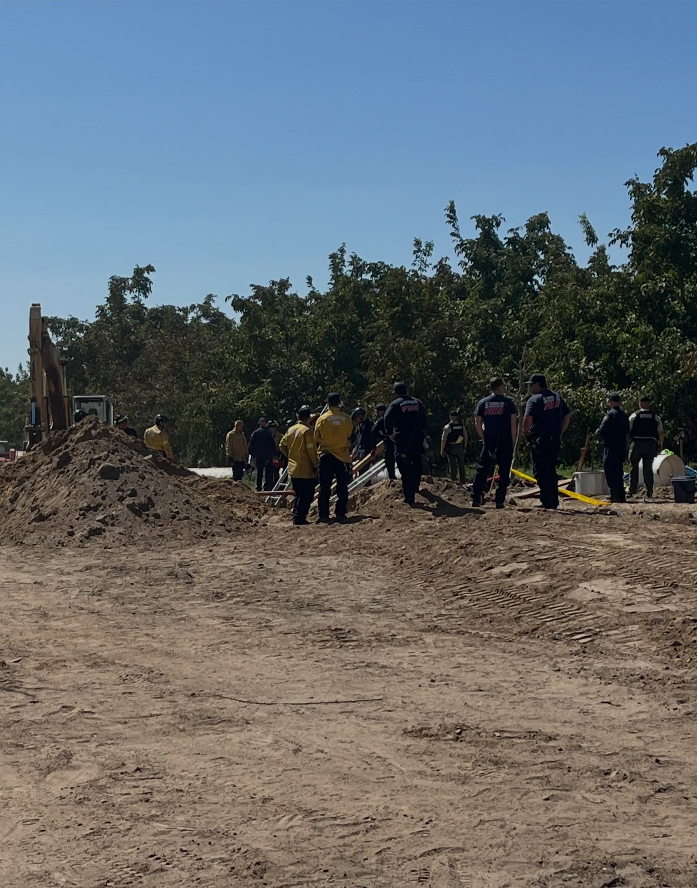 The scene of a trench collapse September 18 that killed Pablo Gomez, 34, in Hickman, California, the third trench death in the state in less than two months and the fourth since May 19.